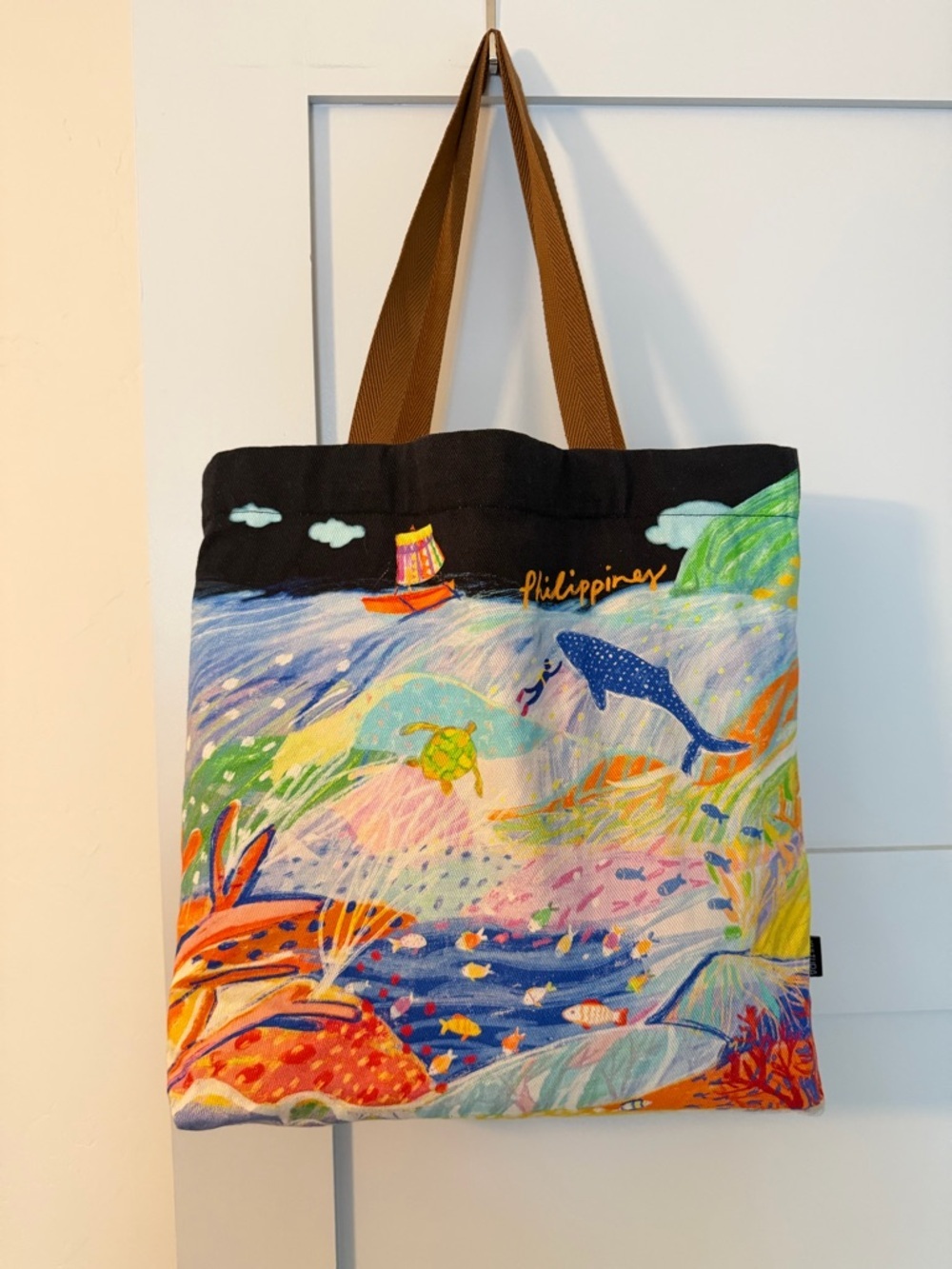 Kultura Filipino Colorful Ocean Artwork Canvas Tote Bag - Picture 2 of 6